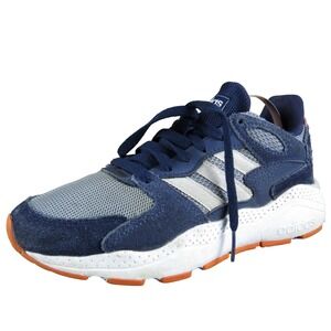 Adidas Boys 3.5 Blue Gray Mesh Suede Sneakers Cloudfoam‎ Casual